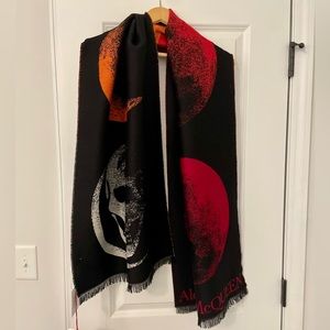 Alexander McQueen Eclipsed Skull Wool Scarf NWT
